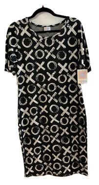 NEW LuLaRoe JULIA Maxi Dress Size Medium X&Os Scoop Neck Black & White